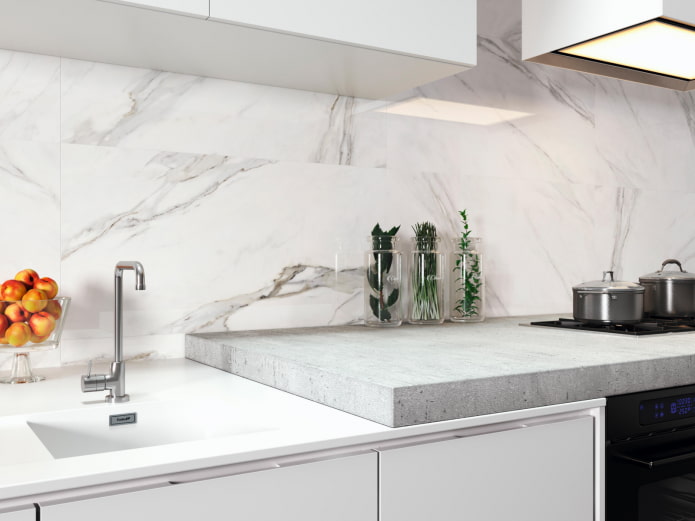white apron under marble
