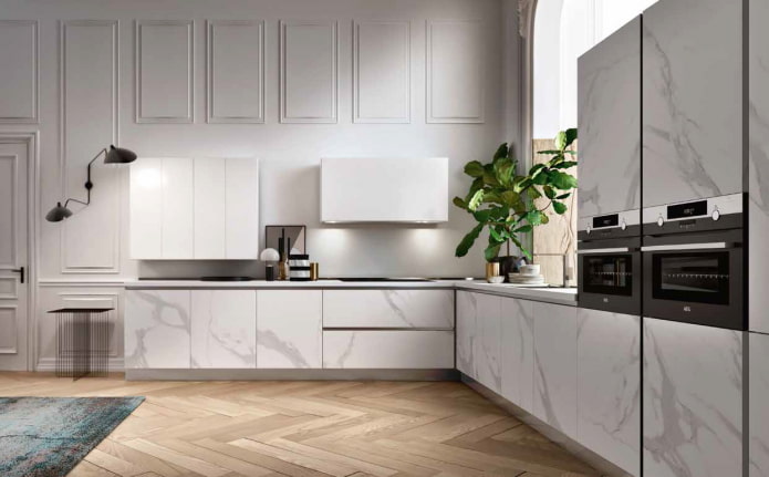 marble kitchen fronts