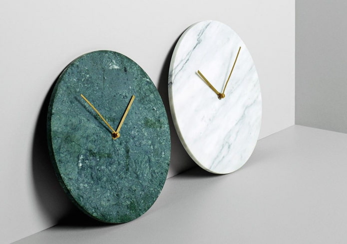 wall clock under marble