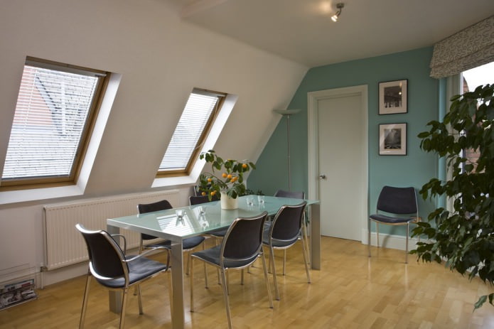 White-mint interior
