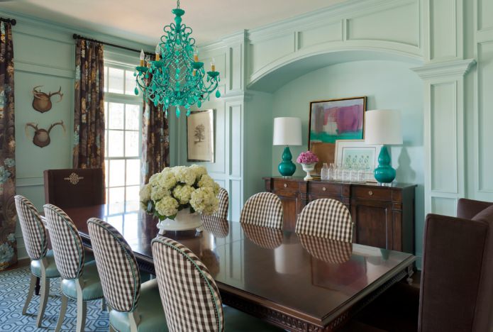 Brown and mint interior
