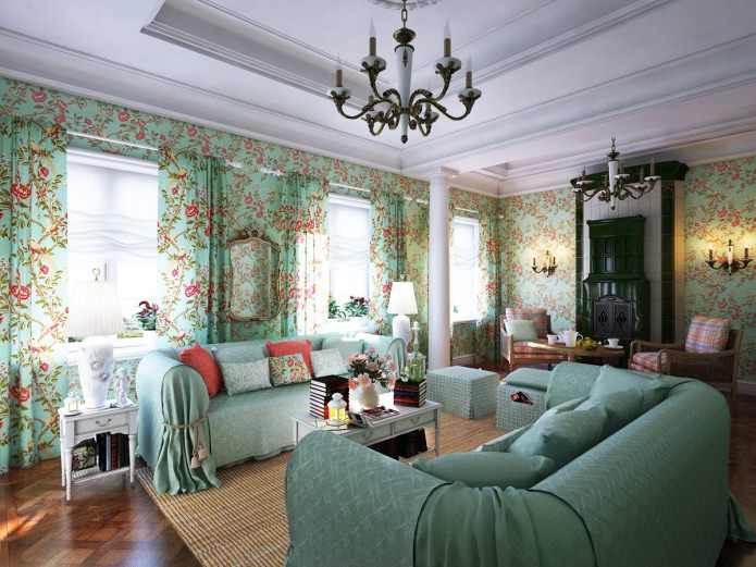 living room in Provence style