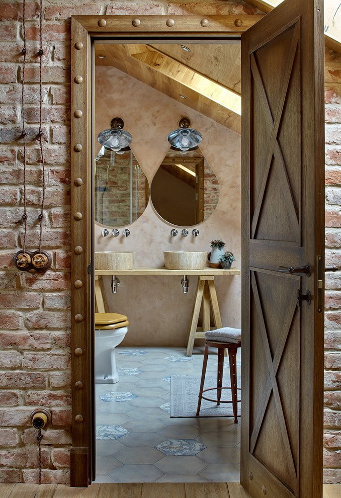 wooden door frames in the interior