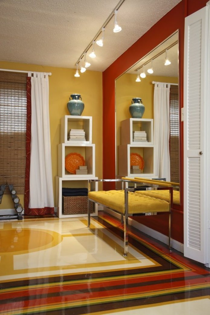 colored floor in the living room