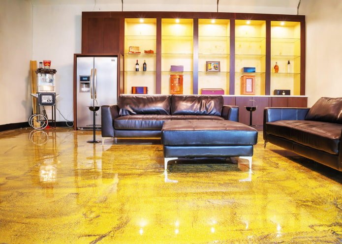 self-leveling floor in the hall