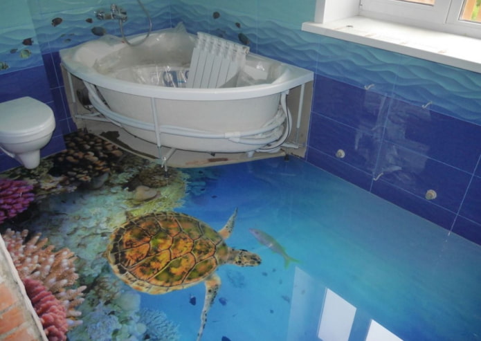 3D floor in the bathroom