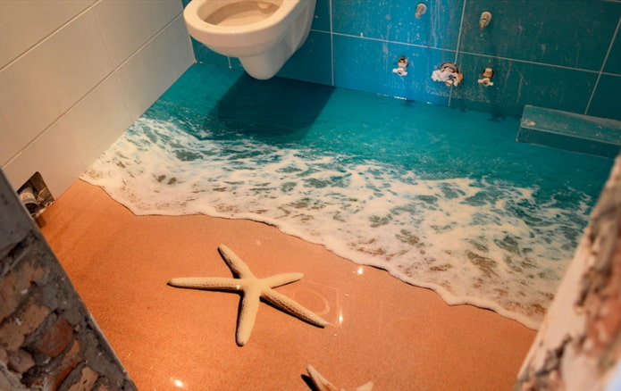 epoxy floor under the sea coast