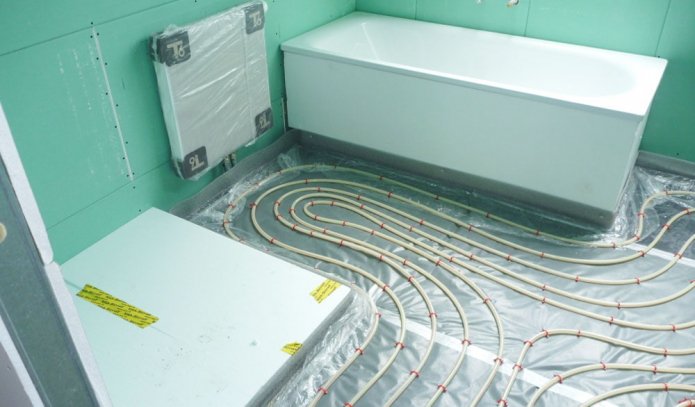 water heated floor