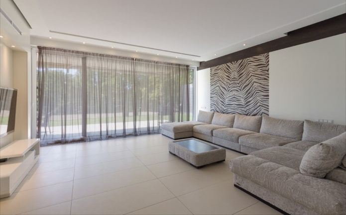 floor tiles in the living room interior