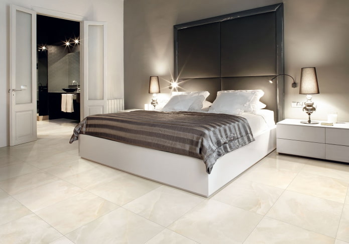 floor tiles in the bedroom interior