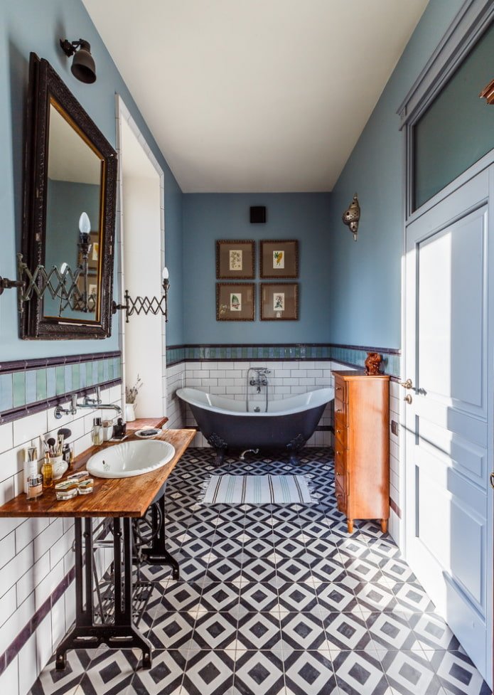 floor tiles with geometric patterns in the interior