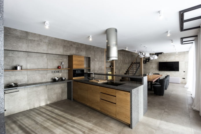 floor tiles in the interior in loft style