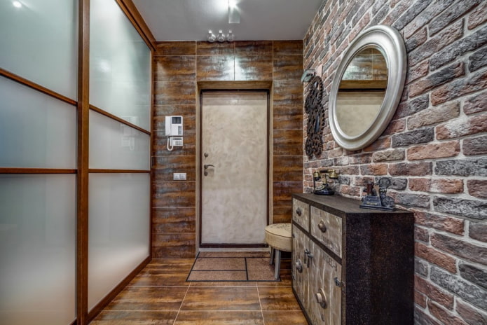 floor tiles in the interior in the loft style