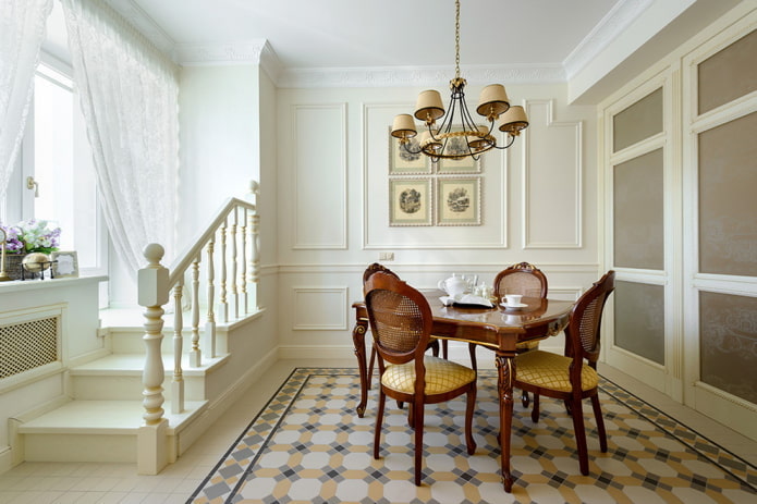floor tiles in the interior in a classic style