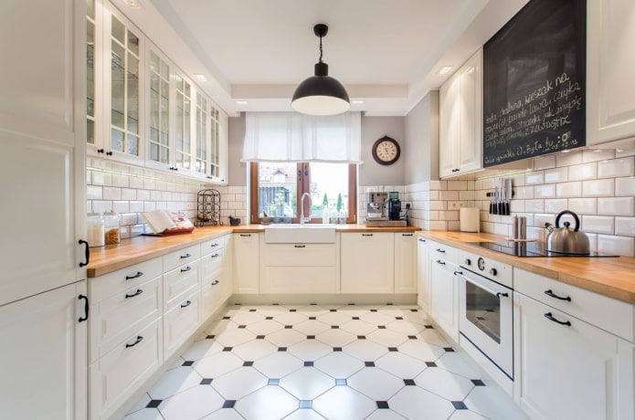 floor tiles in the interior in Scandinavian style