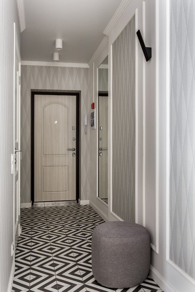 floor tiles with geometric patterns in the interior
