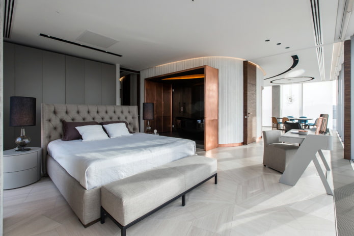 floor tiles in the bedroom interior