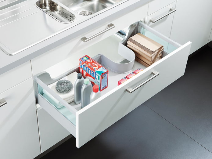 Pull-out drawer under the sink