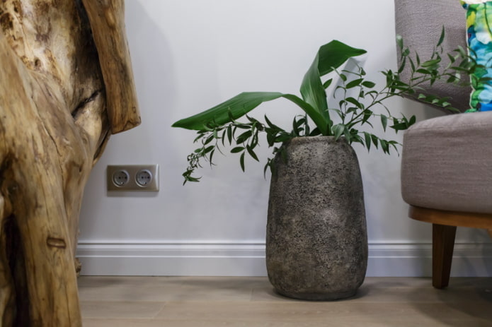 Vase-flowerpot under a stone
