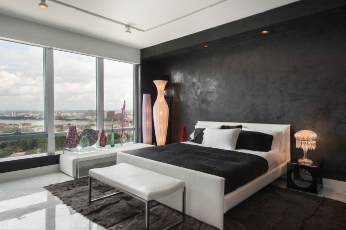 Floor lamp vase in the bedroom interior
