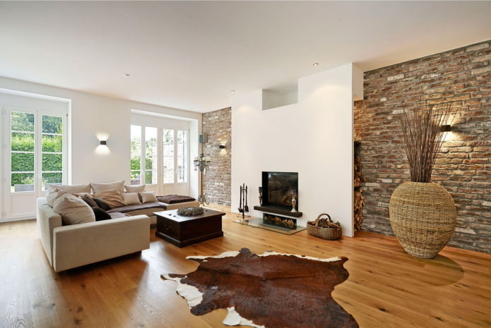 large wicker vase in the living room