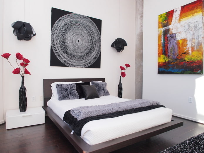 two black vases in the bedroom