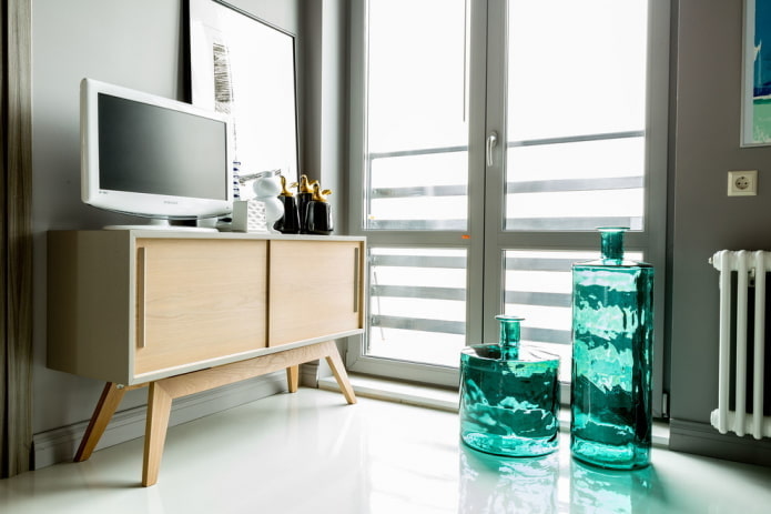 turquoise transparent vessel