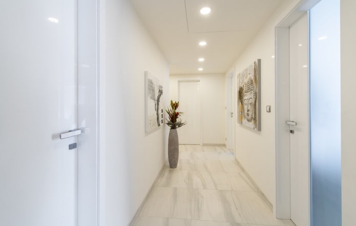 hallway with a vase