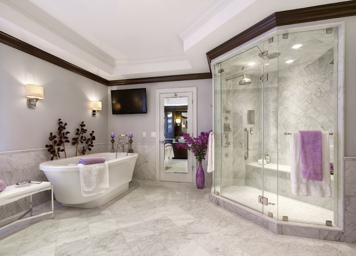 purple vase in the bathroom