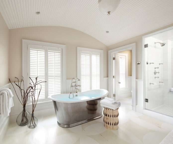 transparent floor vessels in the bathroom