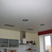 Variants of design of stretch ceilings in the kitchen-2