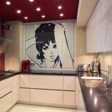 Variants of design of stretch ceilings in the kitchen-4