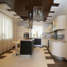 Variants of design of stretch ceilings in the kitchen-7