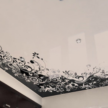 Variants of design of stretch ceilings in the kitchen-11