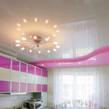 Variants of design of stretch ceilings in the kitchen-12