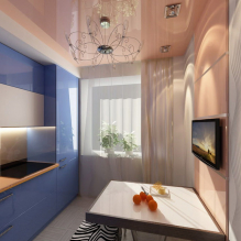 Variants of design of stretch ceilings in the kitchen-16