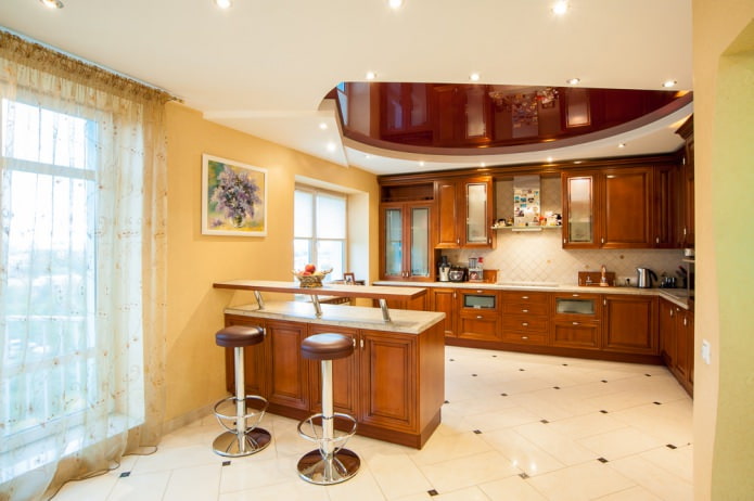 stretch ceiling in the kitchen