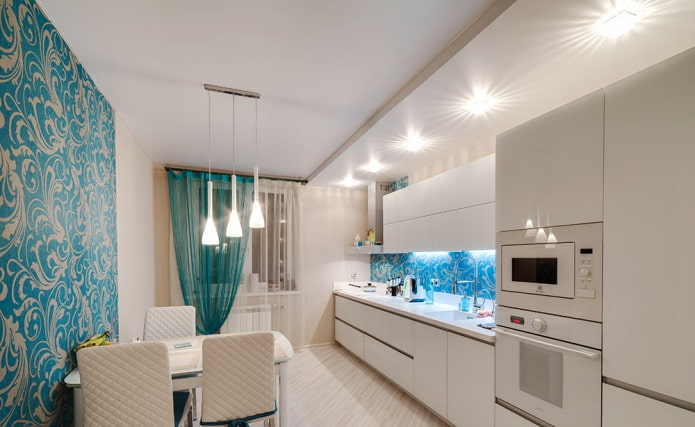 chandelier and spot lighting