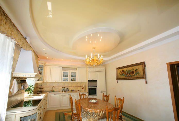 stretch ceiling in the kitchen