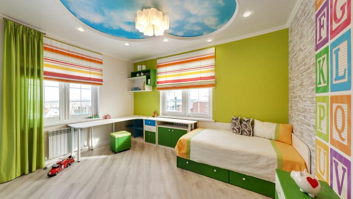striped roman blind