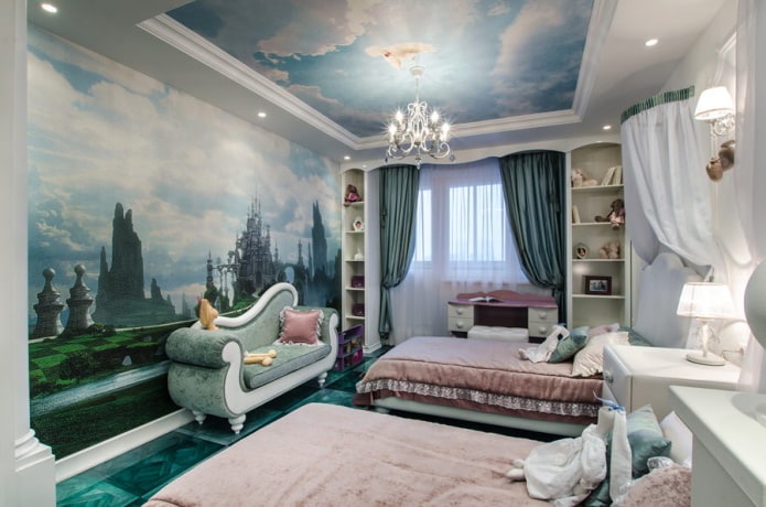 classic chandelier in the nursery