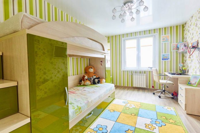 Single-level stretch ceiling in the children's room