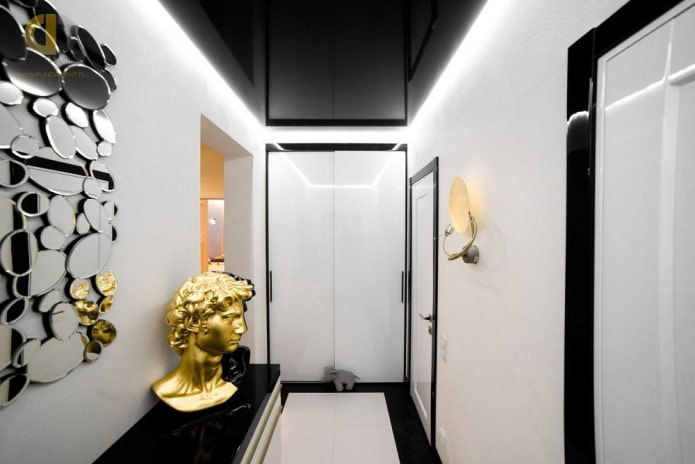 black stretch ceiling structure