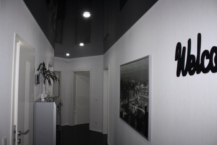 black stretch ceiling structure