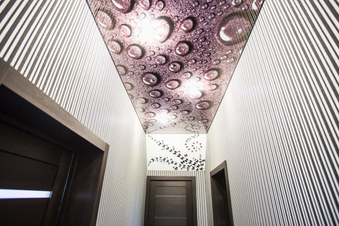 stretch ceiling structure with photo printing