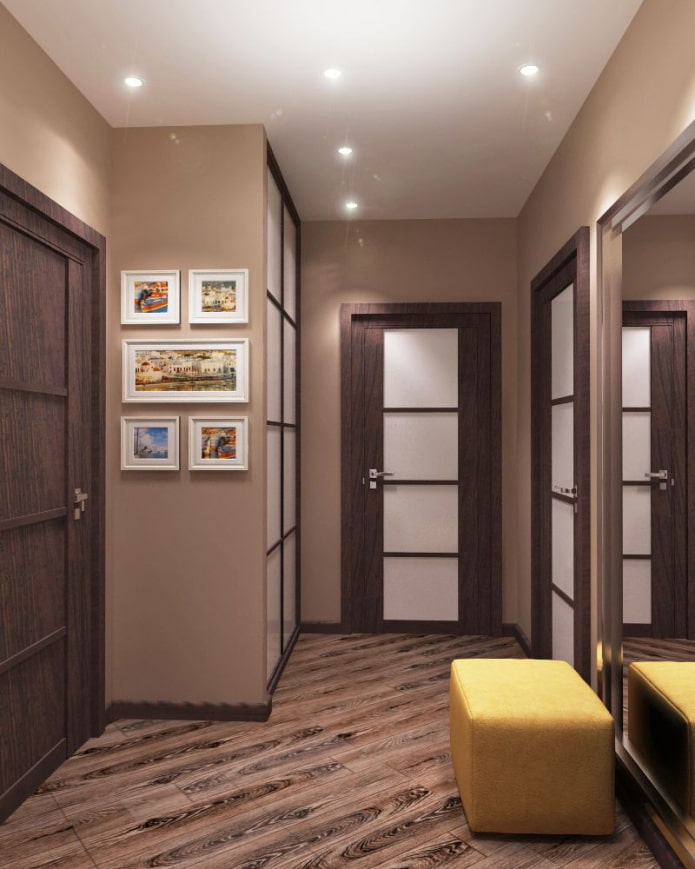 stretched ceiling in a narrow corridor