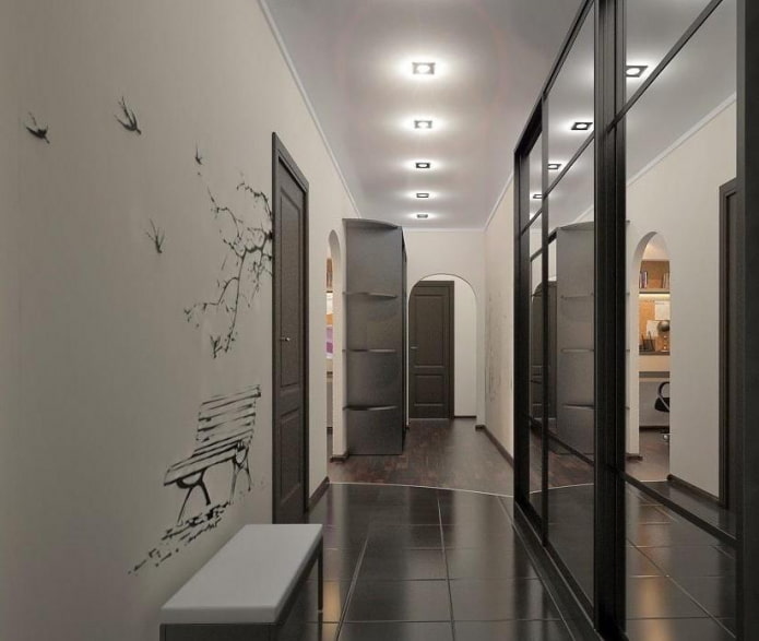 stretched canvas in a long corridor
