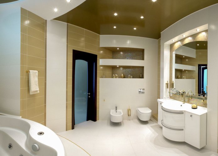 stretch ceiling in the bathroom