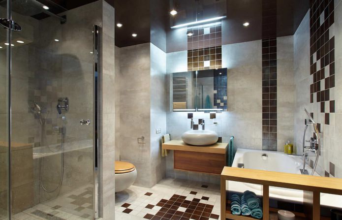 stretch ceiling in the bathroom