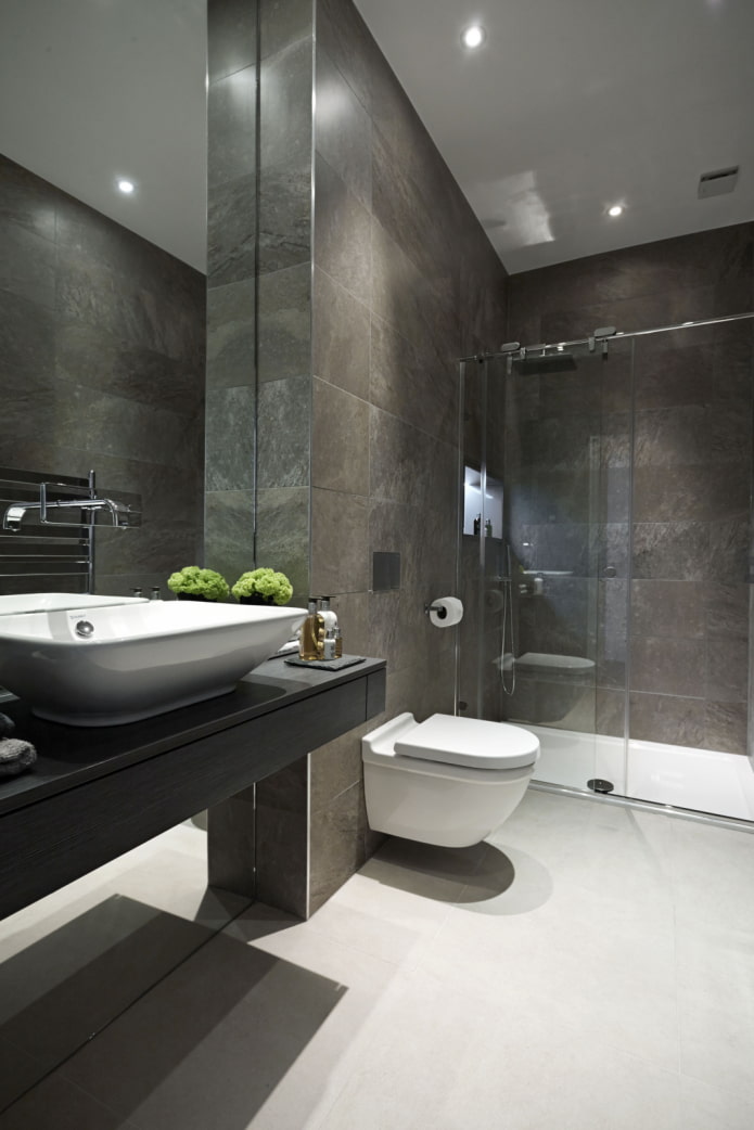 bathroom with high ceilings